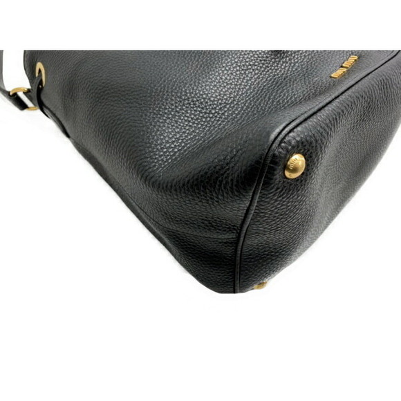 Miu Miu Drawstring Shoulder bag Leather Black - Picture 6 of 9